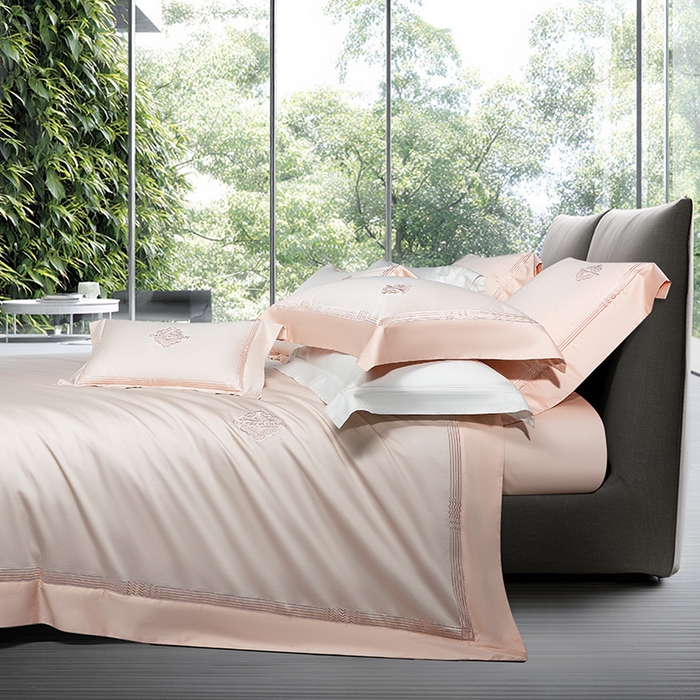 91家纺网 家纺一手货源 找家纺 诗黛尔家纺 2026春夏新款 高端长绒棉刺绣 柏林系列 柏林-香妃玉