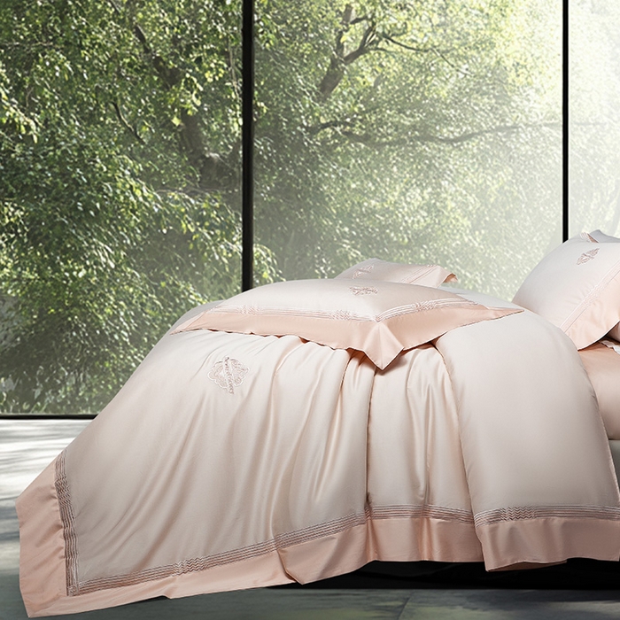 91家纺网 家纺一手货源 找家纺 诗黛尔家纺 2026春夏新款 高端长绒棉刺绣 柏林系列 柏林-香妃玉