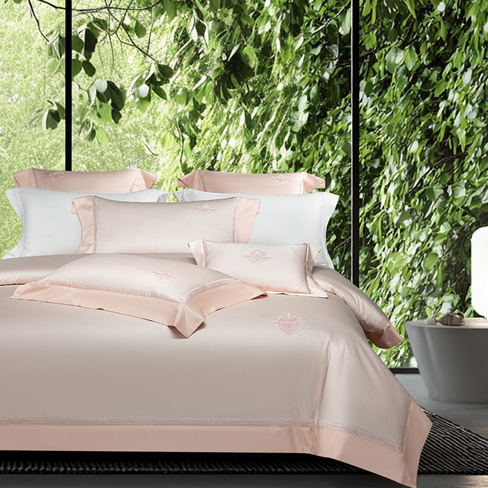 91家纺网 家纺一手货源 找家纺 诗黛尔家纺 2026春夏新款 高端长绒棉刺绣 柏林系列 柏林-香妃玉