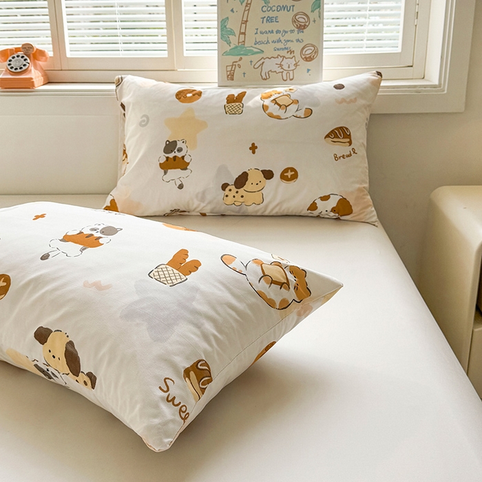 91家纺网 家纺一手货源 找家纺 悦织语 2026新款水洗棉双层纱豆豆被大豆夏凉被 米洛狗狗