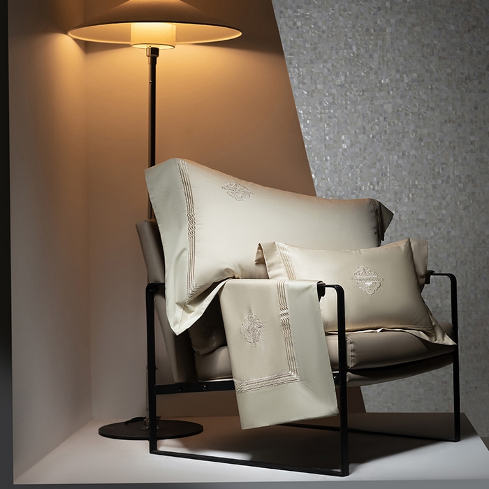 91家纺网 家纺一手货源 找家纺 诗黛尔家纺 2026春夏新款 高端长绒棉刺绣 柏林系列 柏林-油果绿