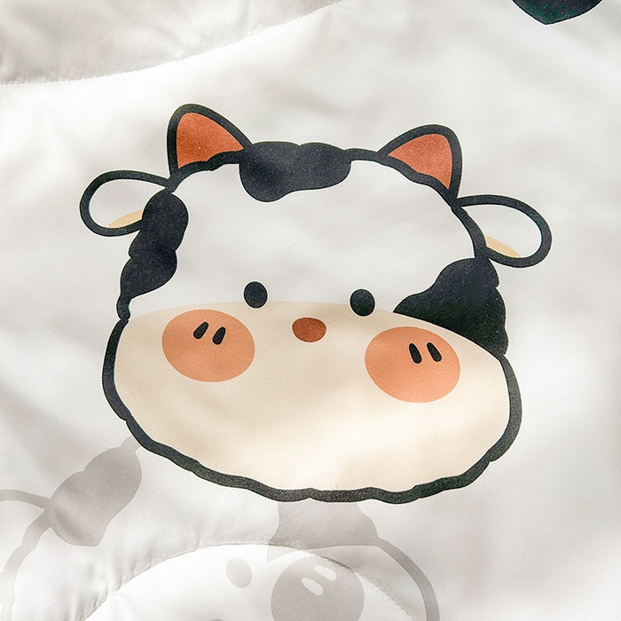 91家纺网 家纺一手货源 找家纺 悦织语 2026新款水洗棉双层纱豆豆被大豆夏凉被 软萌妞妞