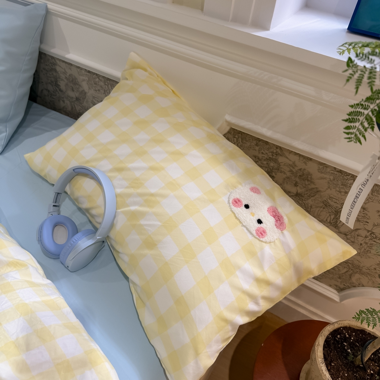 91家纺网 家纺一手货源 找家纺 我心家纺 2026新款水洗棉毛巾绣四件套 公主猫-黄格