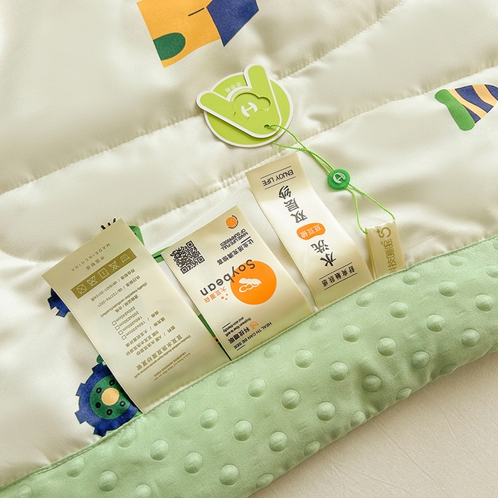 91家纺网 家纺一手货源 找家纺 悦织语 2026新款水洗棉双层纱豆豆被大豆夏凉被 挖掘机