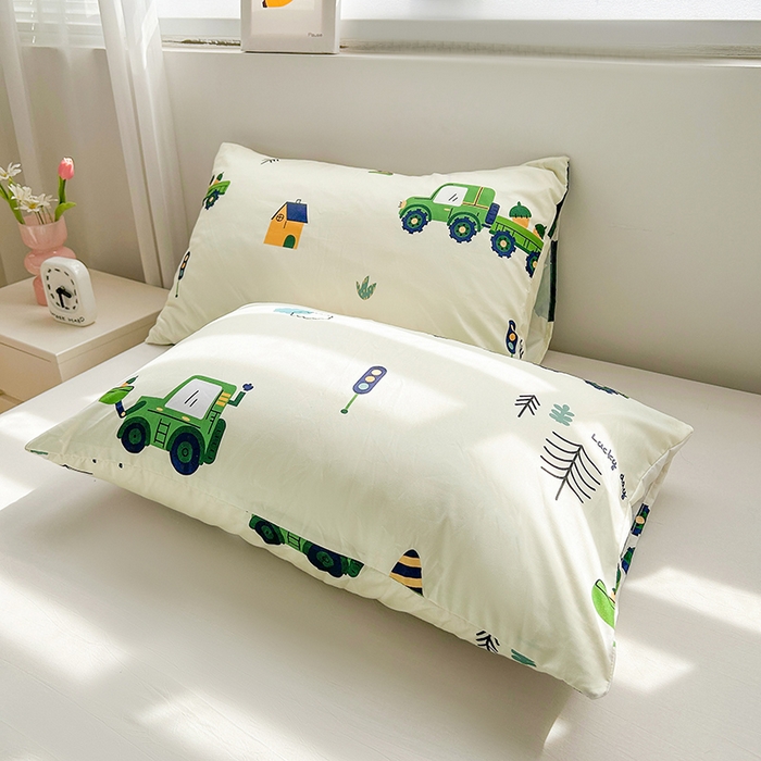 91家纺网 家纺一手货源 找家纺 悦织语 2026新款水洗棉双层纱豆豆被大豆夏凉被 挖掘机