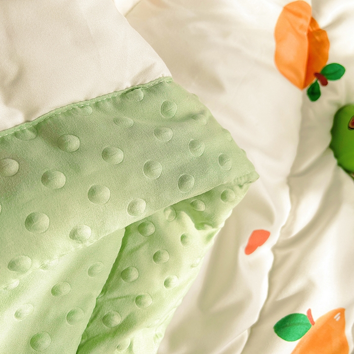 91家纺网 家纺一手货源 找家纺 悦织语 2026新款水洗棉双层纱豆豆被大豆夏凉被 小橙子