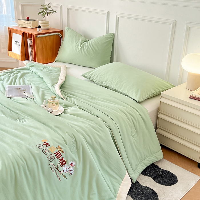 91家纺网 家纺一手货源 找家纺 （总）悦织语 2026新款A类纯色原棉大豆夏被