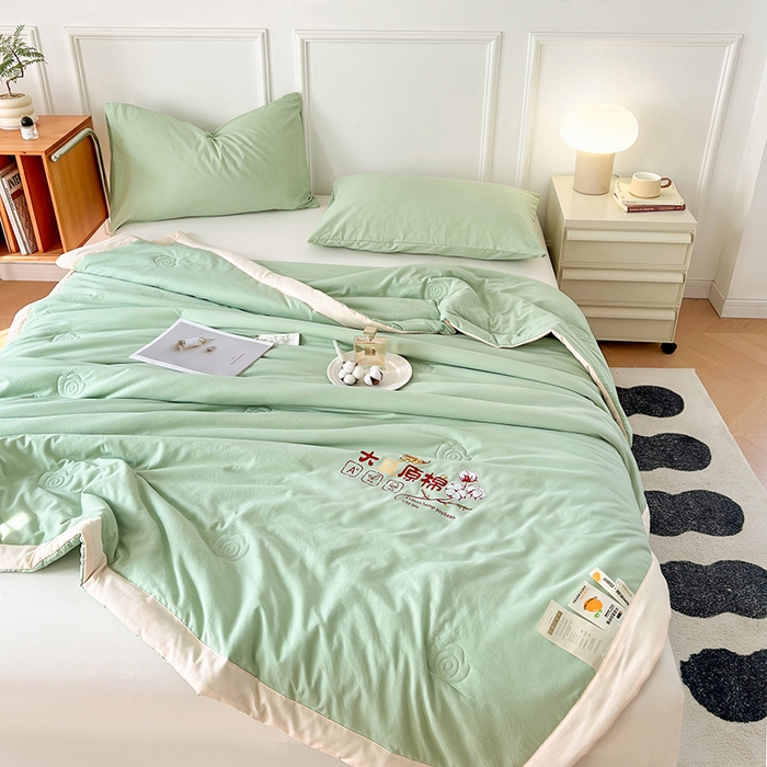 91家纺网 家纺一手货源 找家纺 （总）悦织语 2026新款A类纯色原棉大豆夏被