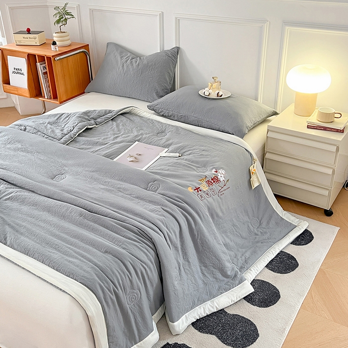悦织语 2026新款A类纯色原棉大豆夏被 原棉-灰