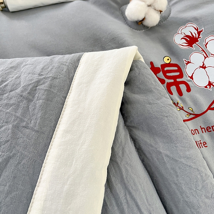 91家纺网 家纺一手货源 找家纺 悦织语 2026新款A类纯色原棉大豆夏被 原棉-灰