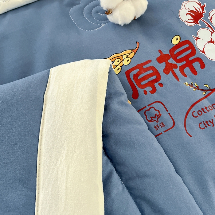 91家纺网 家纺一手货源 找家纺 悦织语 2026新款A类纯色原棉大豆夏被 原棉-蓝