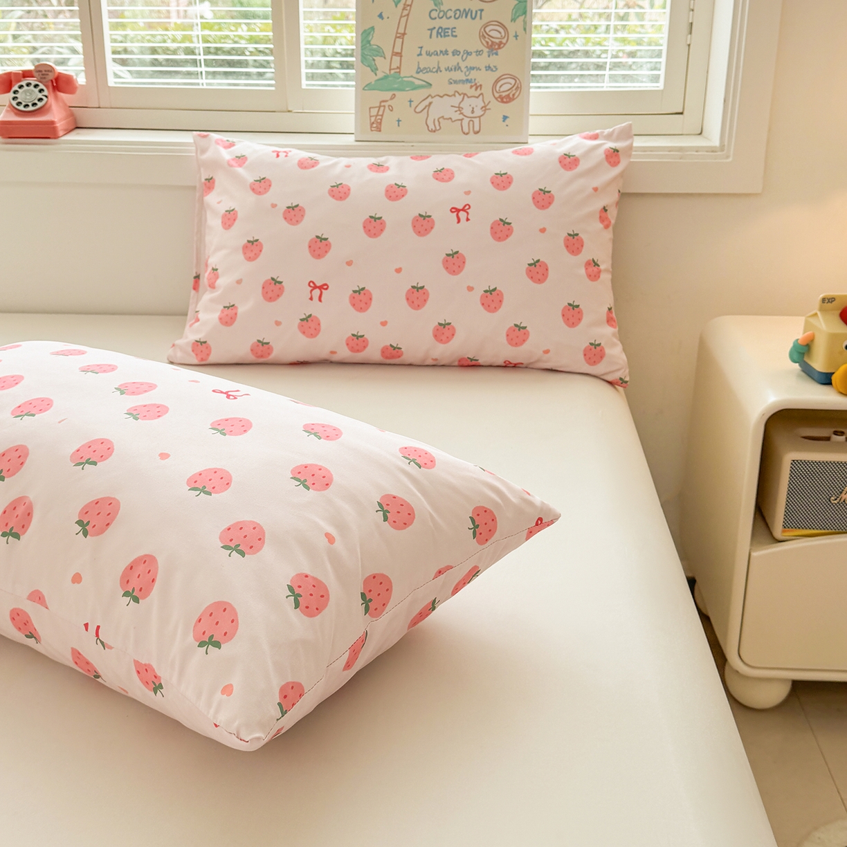 91家纺网 家纺一手货源 找家纺 悦织语 2026新款A类水洗棉双层纱豆豆被大豆夏凉被 草莓波波