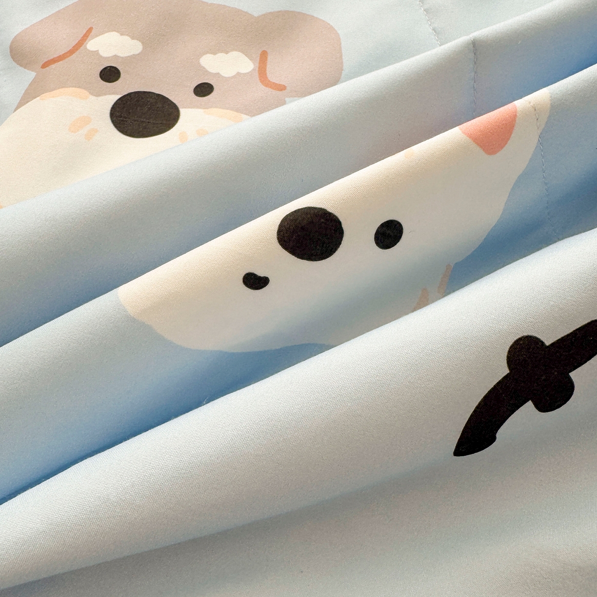 91家纺网 家纺一手货源 找家纺 悦织语 2026新款A类水洗棉双层纱豆豆被大豆夏凉被 汪汪队