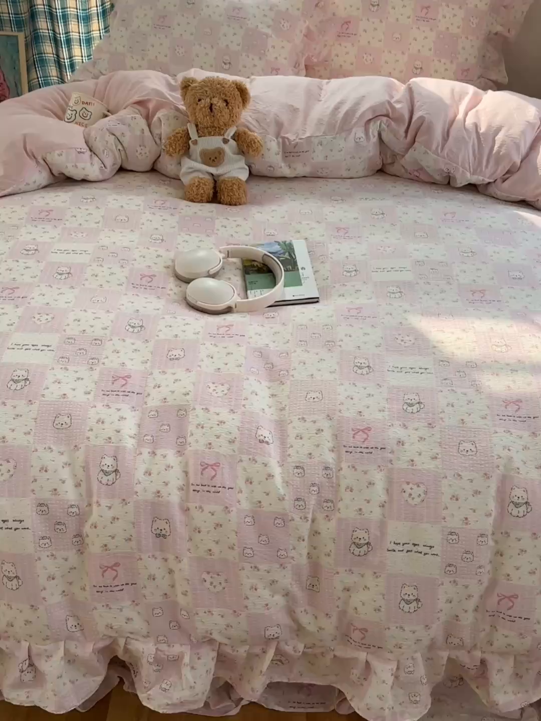 91家纺网 家纺一手货源 找家纺 （总）摩妮卡 2026春夏新款韩版花边水洗棉泡泡纱床盖四件套