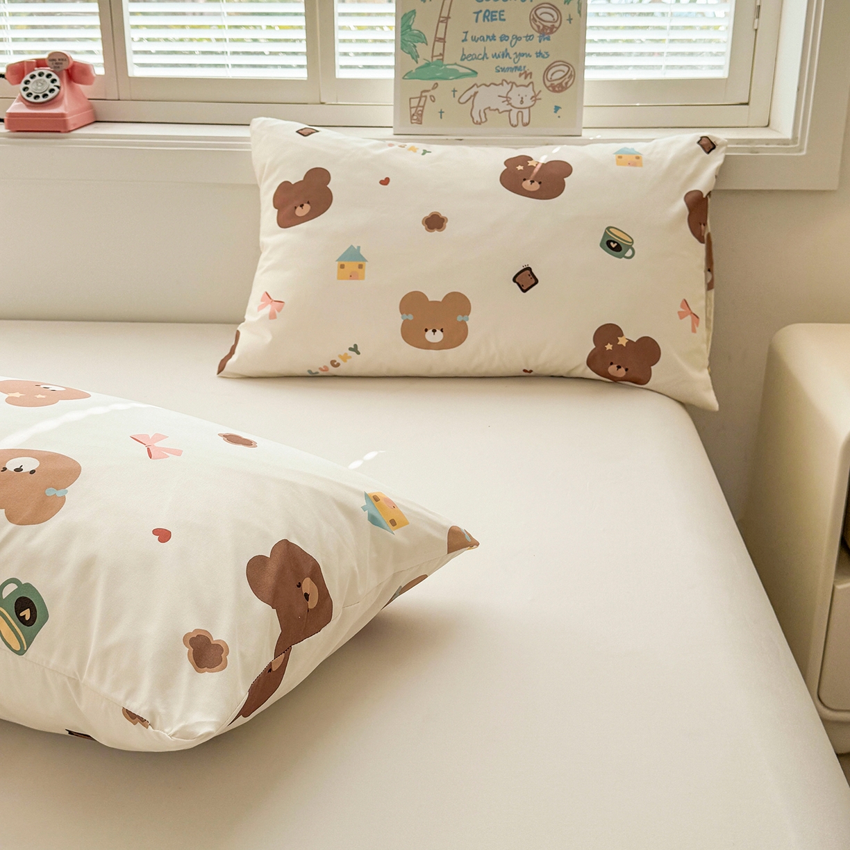 91家纺网 家纺一手货源 找家纺 悦织语 2026新款A类水洗棉双层纱豆豆被大豆夏凉被 元气小熊