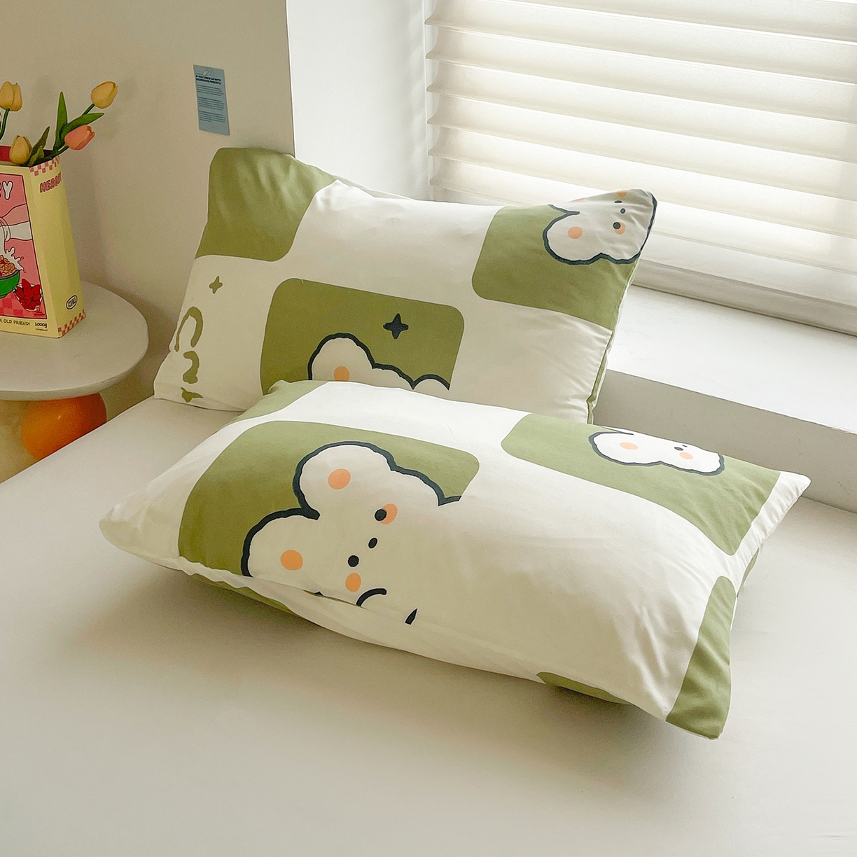 91家纺网 家纺一手货源 找家纺 悦织语 2026新款A类水洗棉双层纱豆豆被大豆夏凉被 格子兔