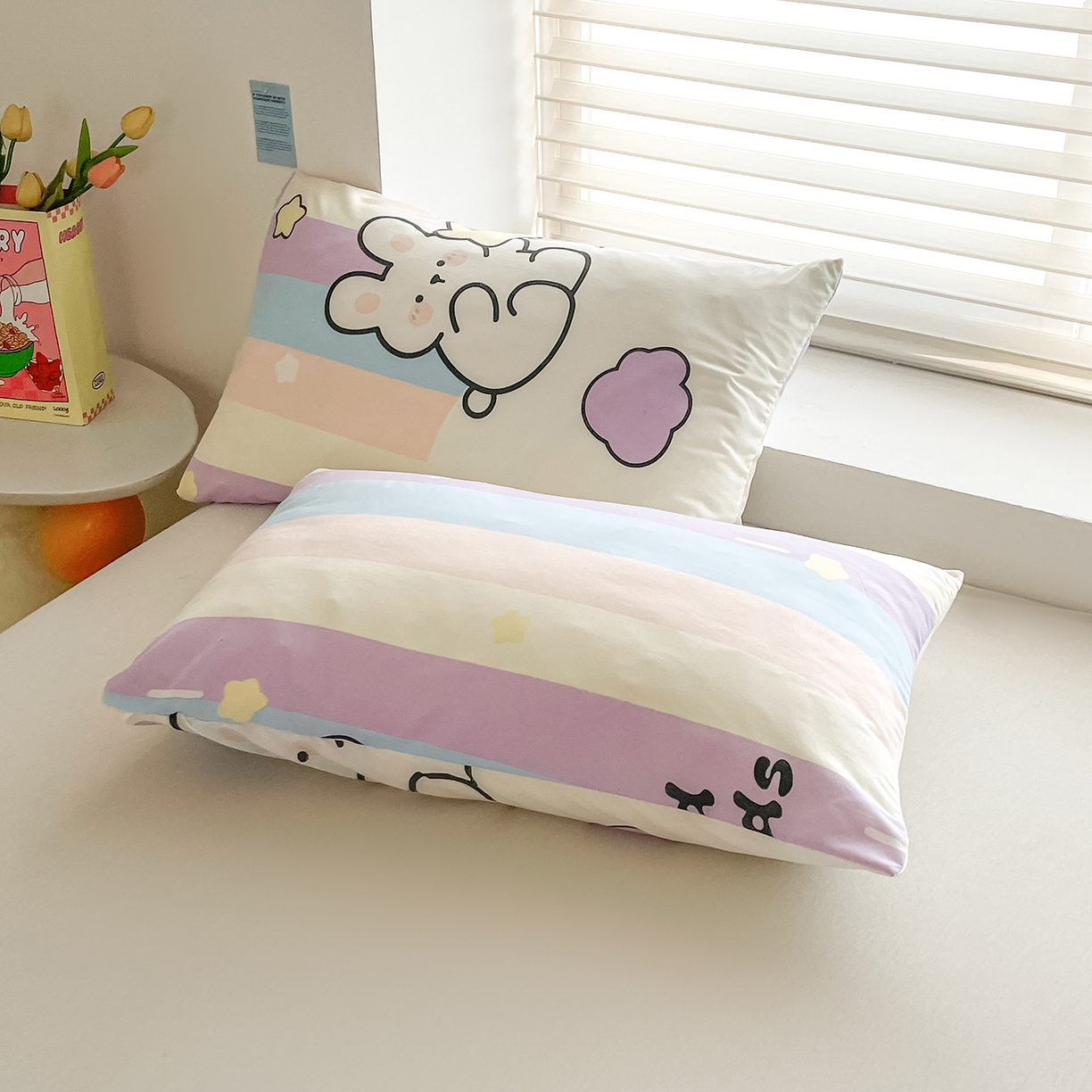 91家纺网 家纺一手货源 找家纺 悦织语 2026新款A类水洗棉双层纱豆豆被大豆夏凉被 好朋友