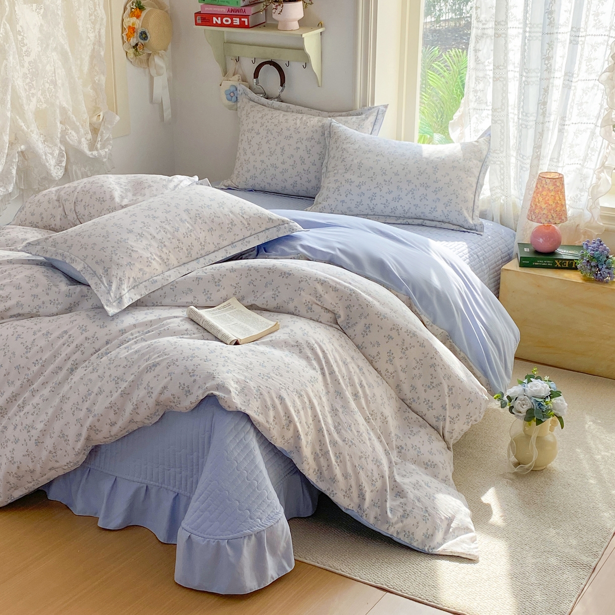 91家纺网 家纺一手货源 找家纺 （总）富之航家纺 2026新款小清新床盖四件套