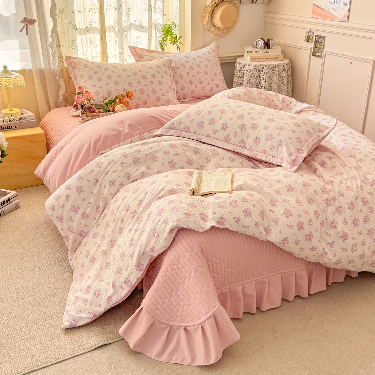 91家纺网 家纺一手货源 找家纺 （总）富之航家纺 2026新款小清新床盖四件套