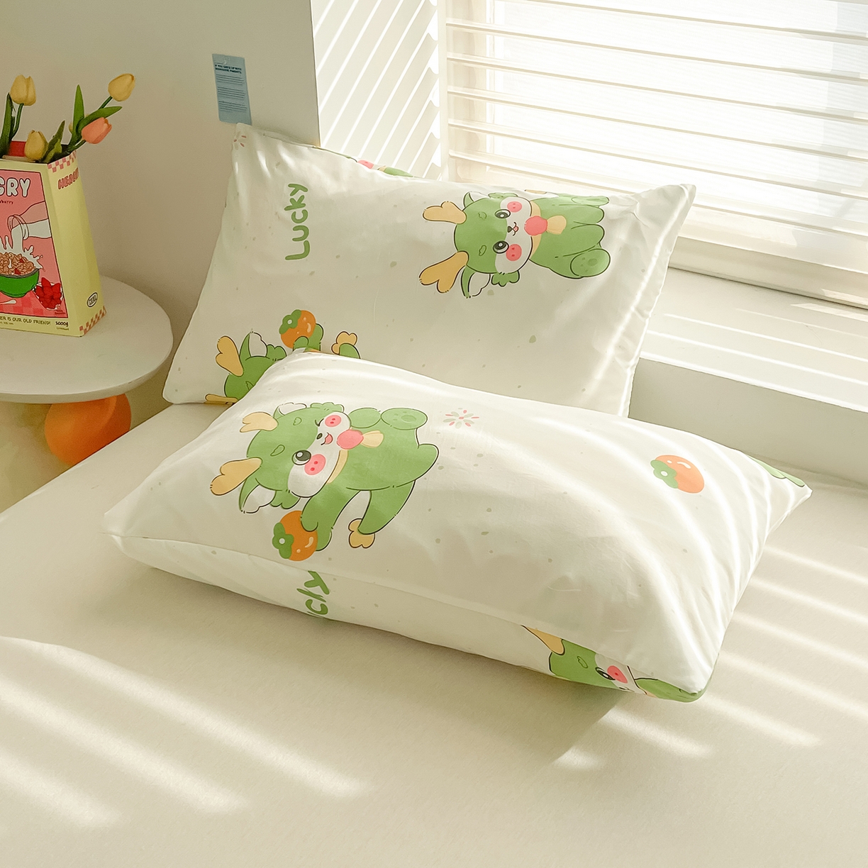 91家纺网 家纺一手货源 找家纺 悦织语 2026新款A类水洗棉双层纱豆豆被大豆夏凉被 快乐龙仔