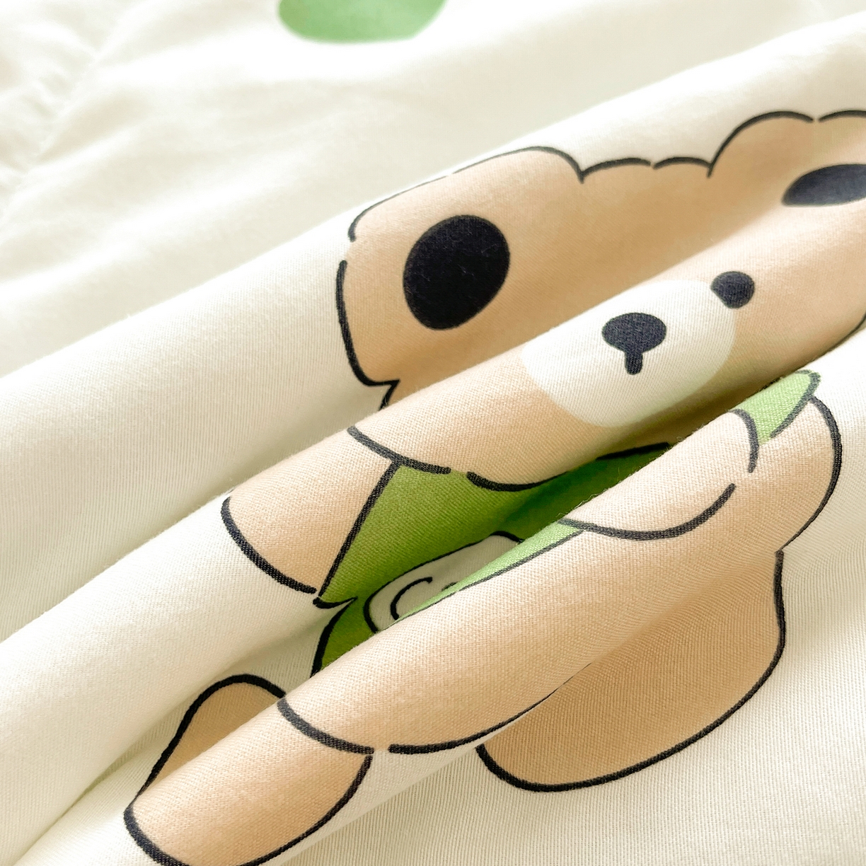 91家纺网 家纺一手货源 找家纺 悦织语 2026新款A类水洗棉双层纱豆豆被大豆夏凉被 米洛熊