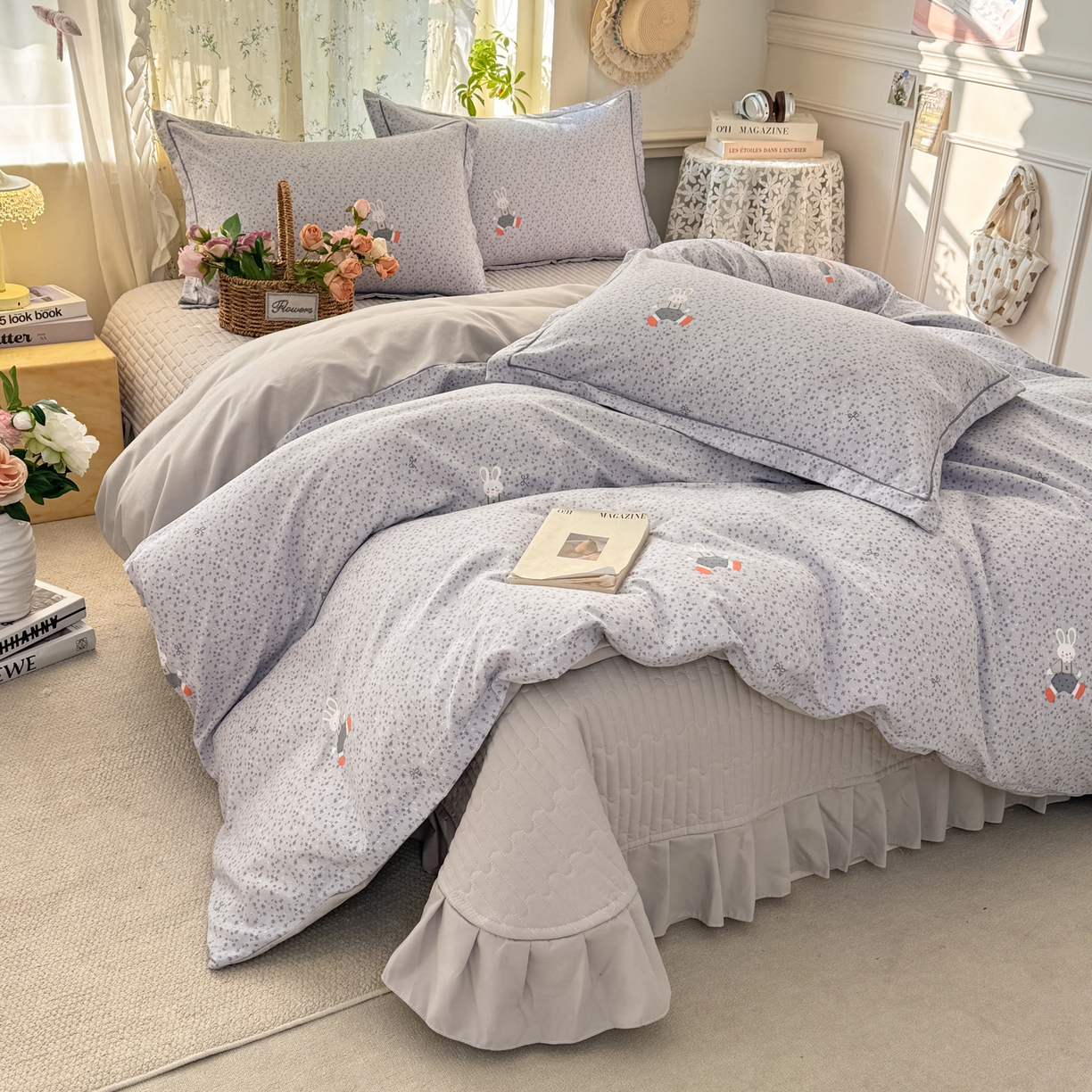 91家纺网 家纺一手货源 找家纺 （总）富之航家纺 2026新款小清新床盖四件套