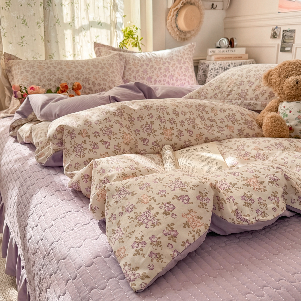 91家纺网 家纺一手货源 找家纺 （总）富之航家纺 2026新款小清新床盖四件套