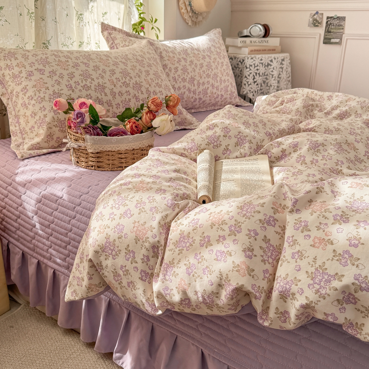 91家纺网 家纺一手货源 找家纺 （总）富之航家纺 2026新款小清新床盖四件套