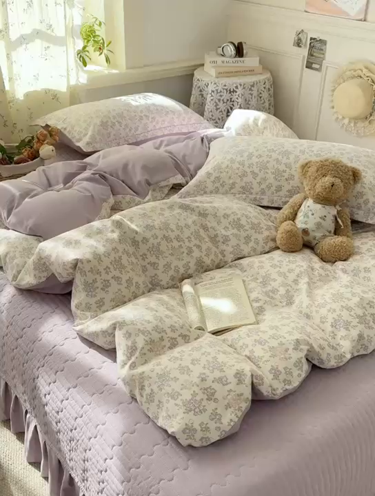 91家纺网 家纺一手货源 找家纺 （总）富之航家纺 2026新款小清新床盖四件套