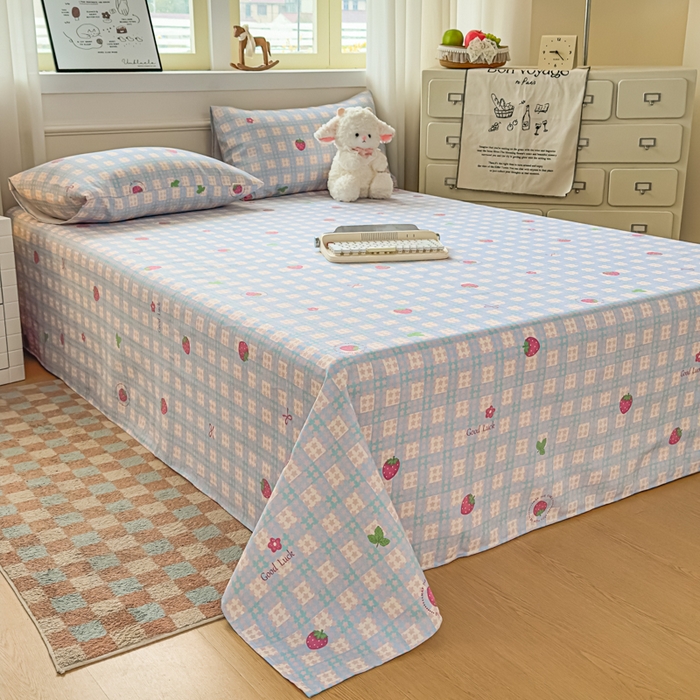 91家纺网 家纺一手货源 找家纺 （总）爱彼家纺 2026新款细沙卡通原棉老粗布床单凉席床单三件套-新升级细沙