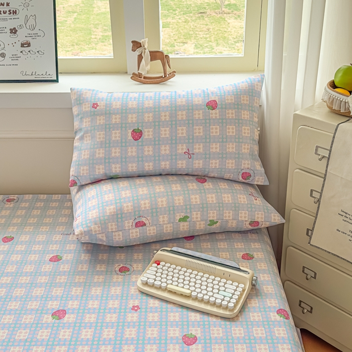 91家纺网 家纺一手货源 找家纺 （总）爱彼家纺 2026新款细沙卡通原棉老粗布床单凉席床单三件套-新升级细沙