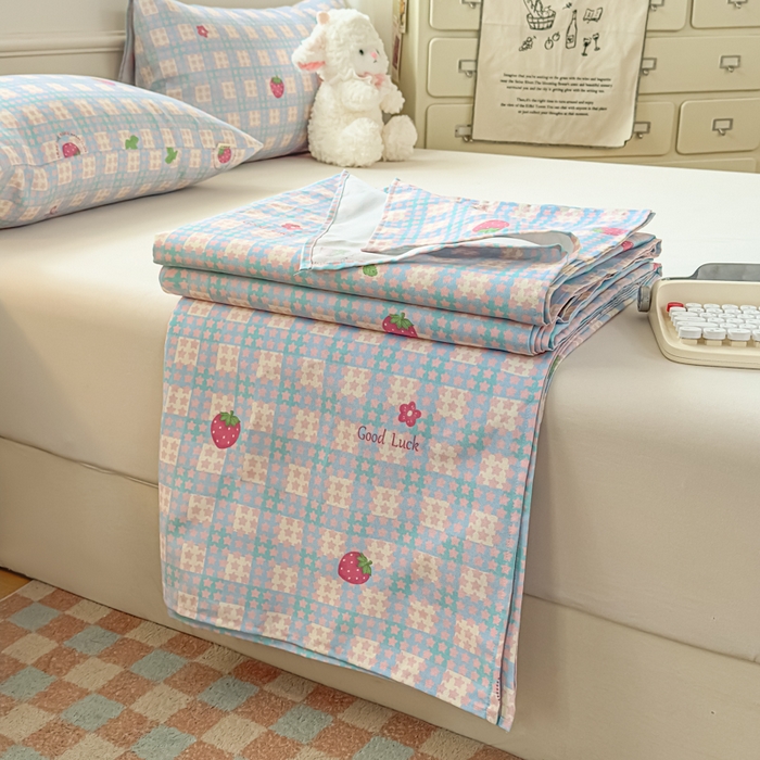 91家纺网 家纺一手货源 找家纺 （总）爱彼家纺 2026新款细沙卡通原棉老粗布床单凉席床单三件套-新升级细沙