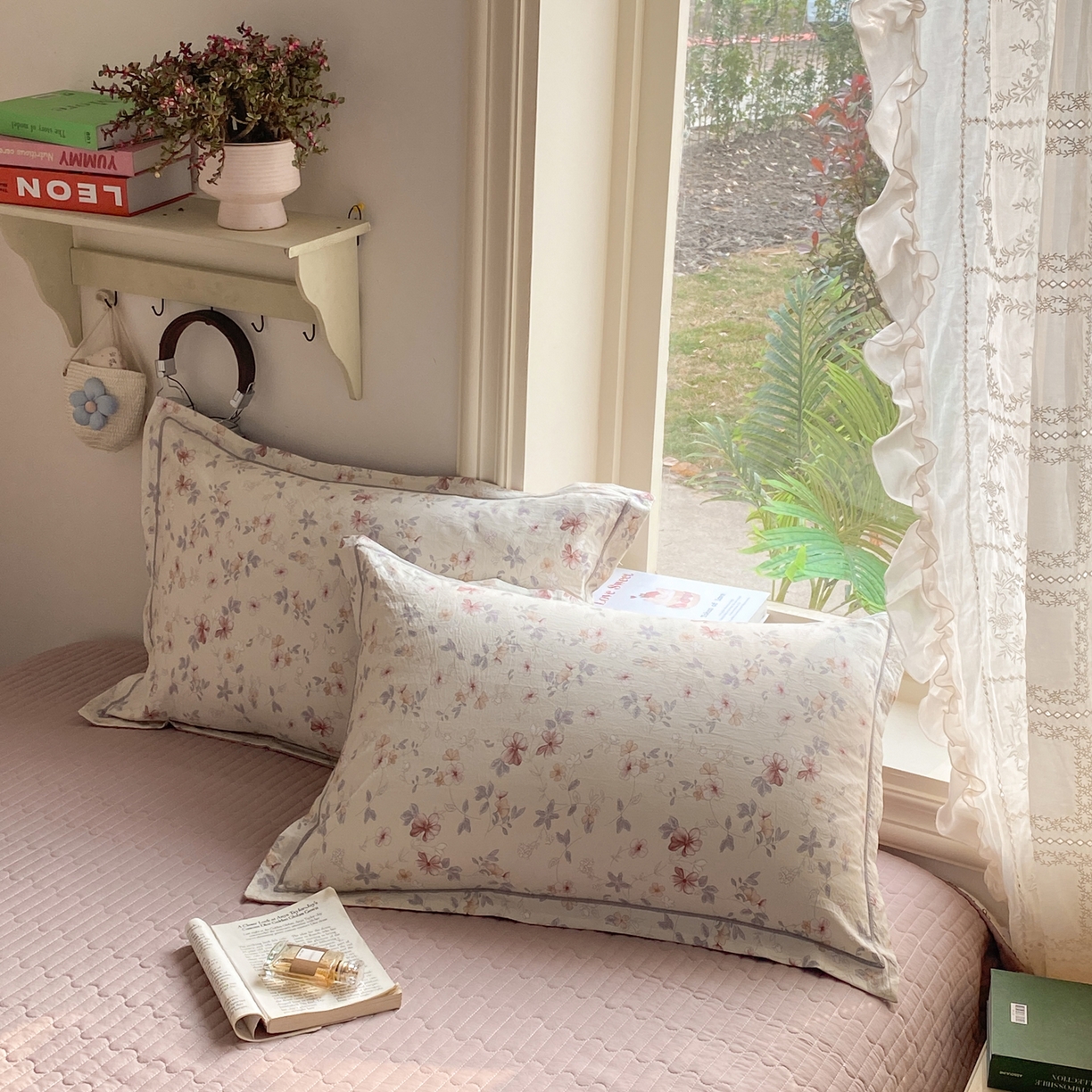 91家纺网 家纺一手货源 找家纺 富之航家纺 2026新款小清新床盖四件套 复古花影