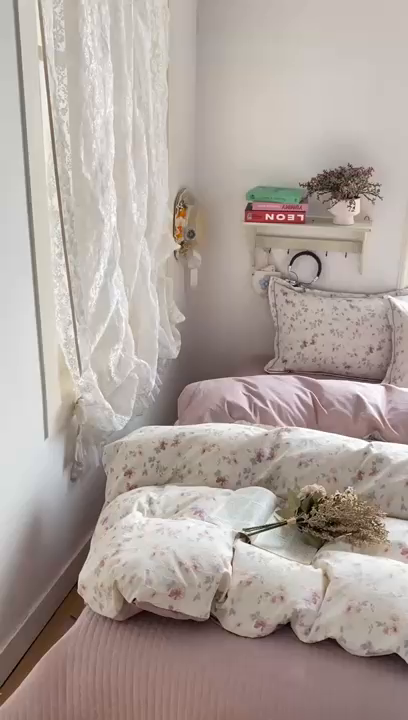 91家纺网 家纺一手货源 找家纺 富之航家纺 2026新款小清新床盖四件套 复古花影