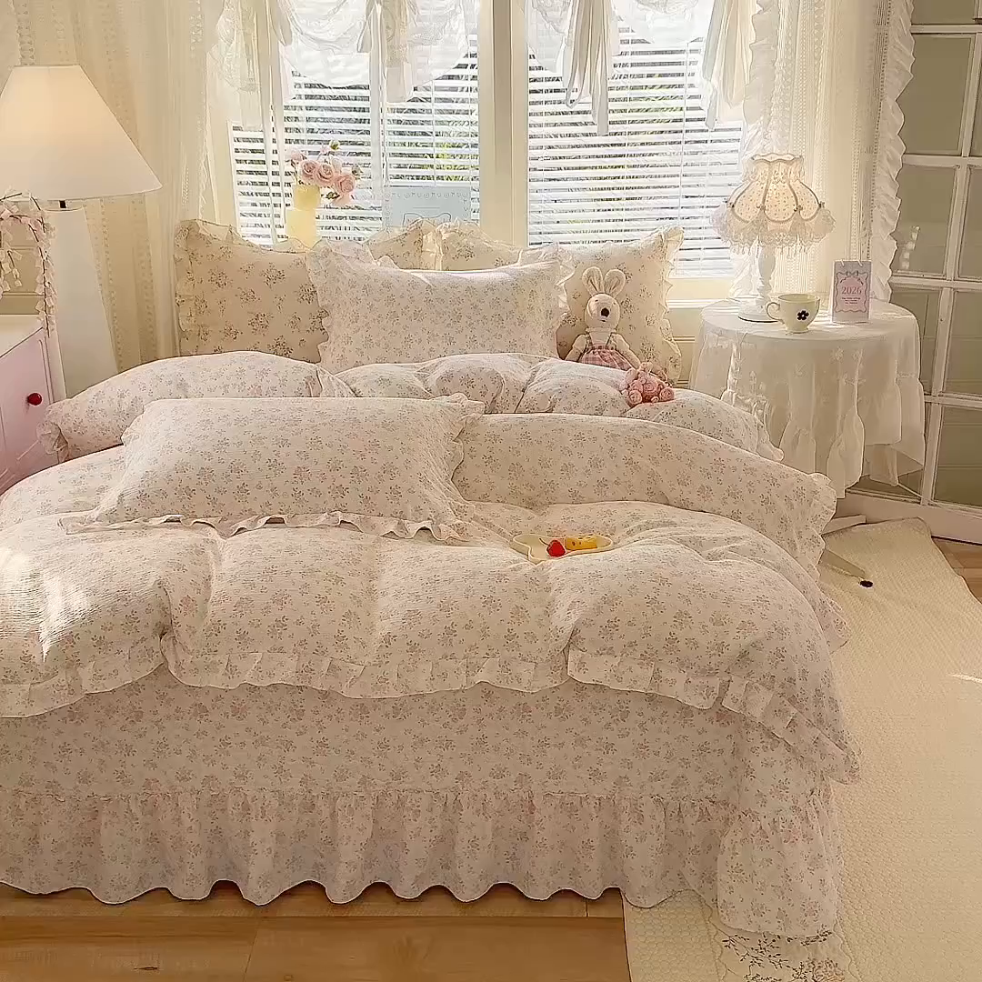 91家纺网 家纺一手货源 找家纺 （总）逸尚阁 2026新款韩版木棉床盖四件套