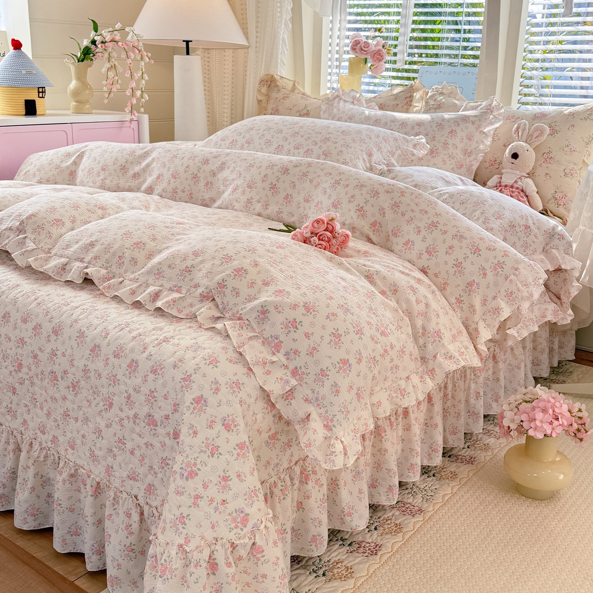 91家纺网 家纺一手货源 找家纺 （总）逸尚阁 2026新款韩版木棉床盖四件套