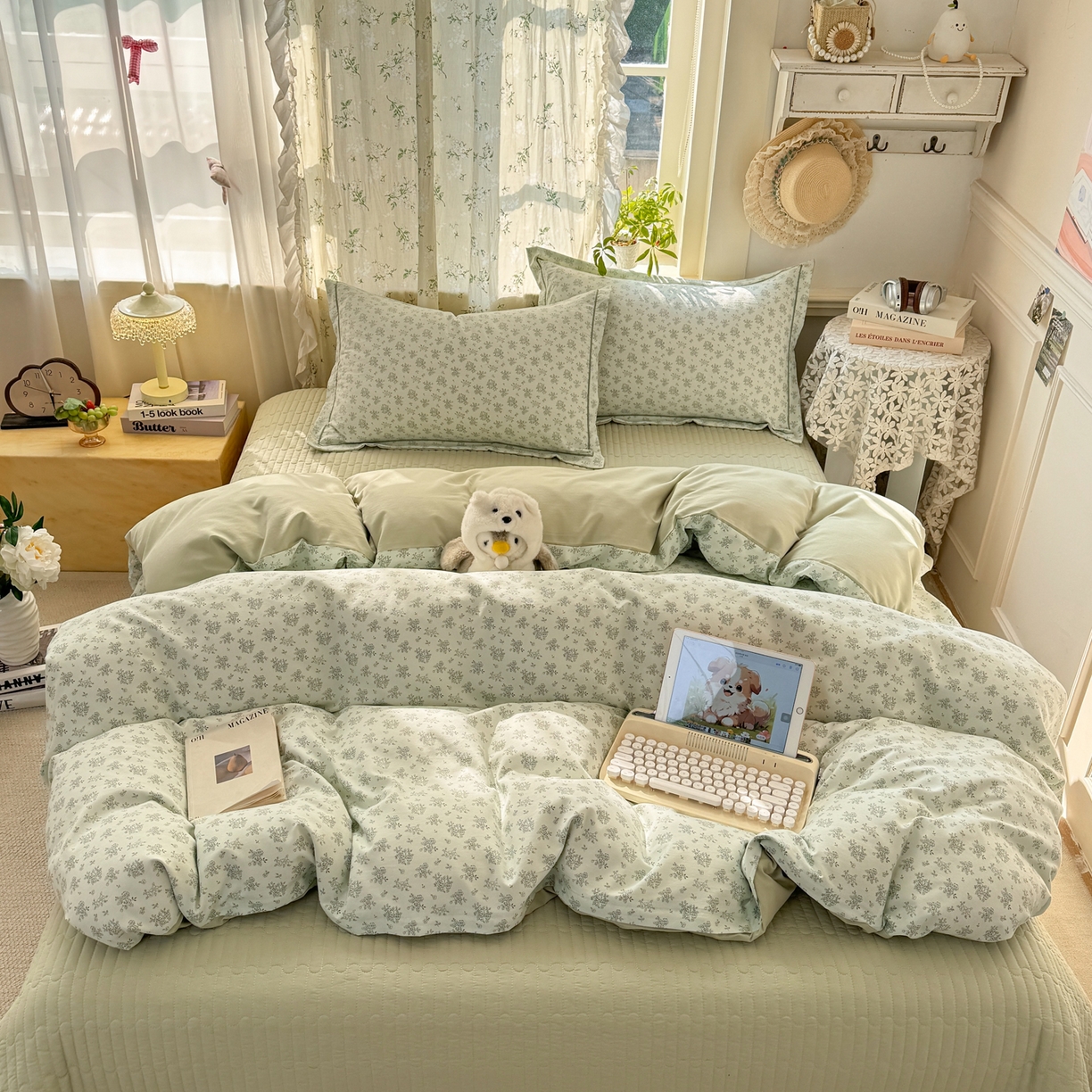 91家纺网 家纺一手货源 找家纺 富之航家纺 2026新款小清新床盖四件套 赫拉