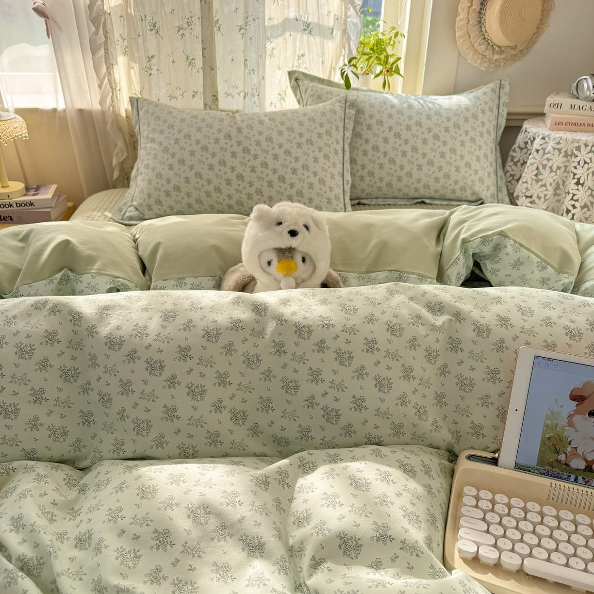 91家纺网 家纺一手货源 找家纺 富之航家纺 2026新款小清新床盖四件套 赫拉