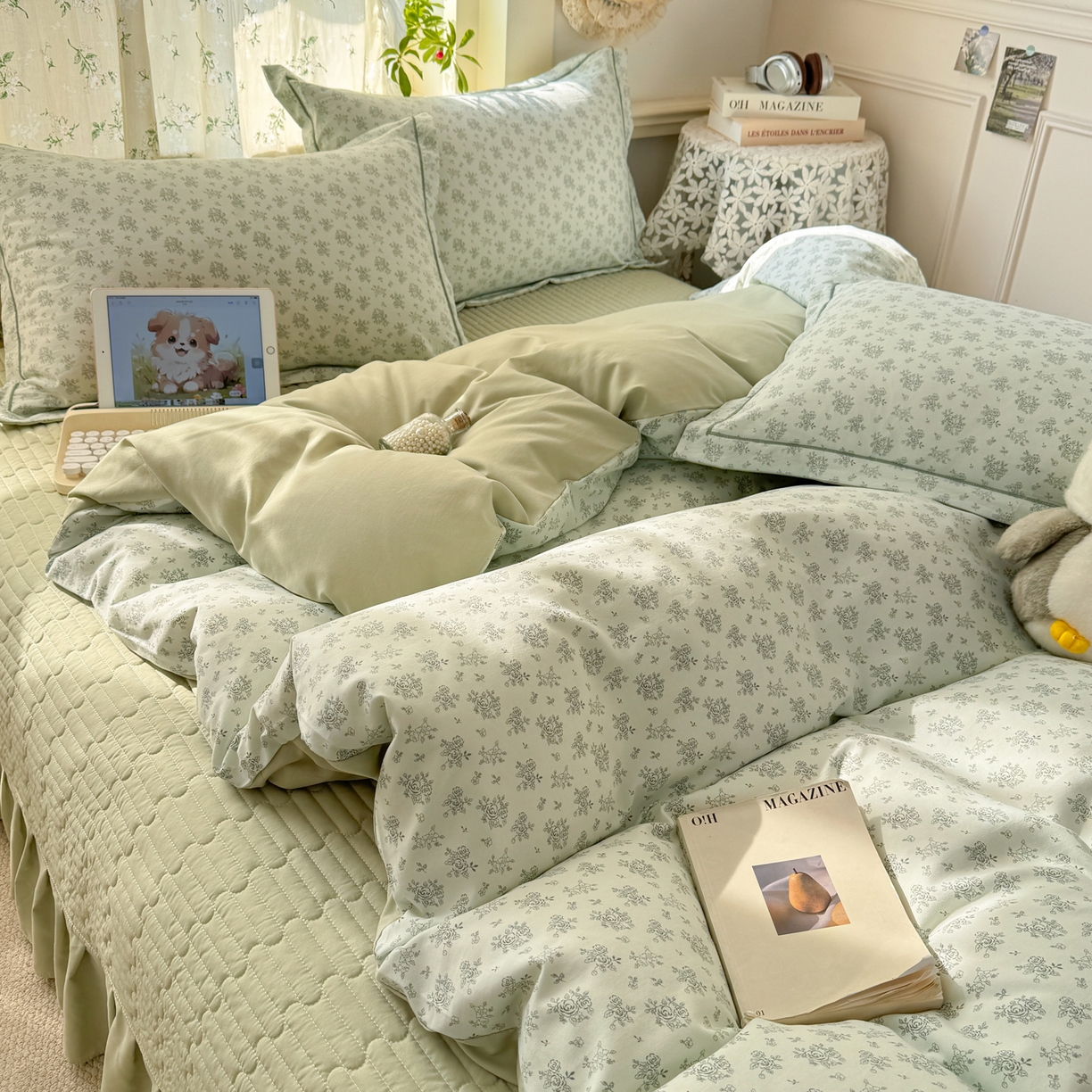 91家纺网 家纺一手货源 找家纺 富之航家纺 2026新款小清新床盖四件套 赫拉