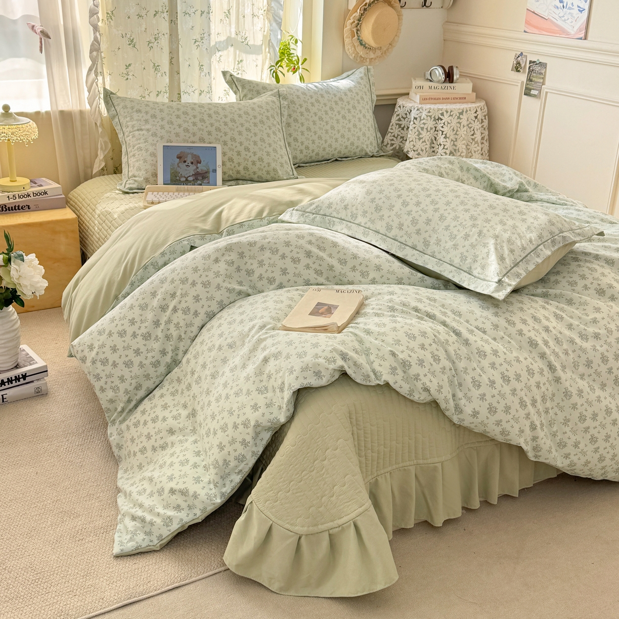 富之航家纺 2026新款小清新床盖四件套 赫拉