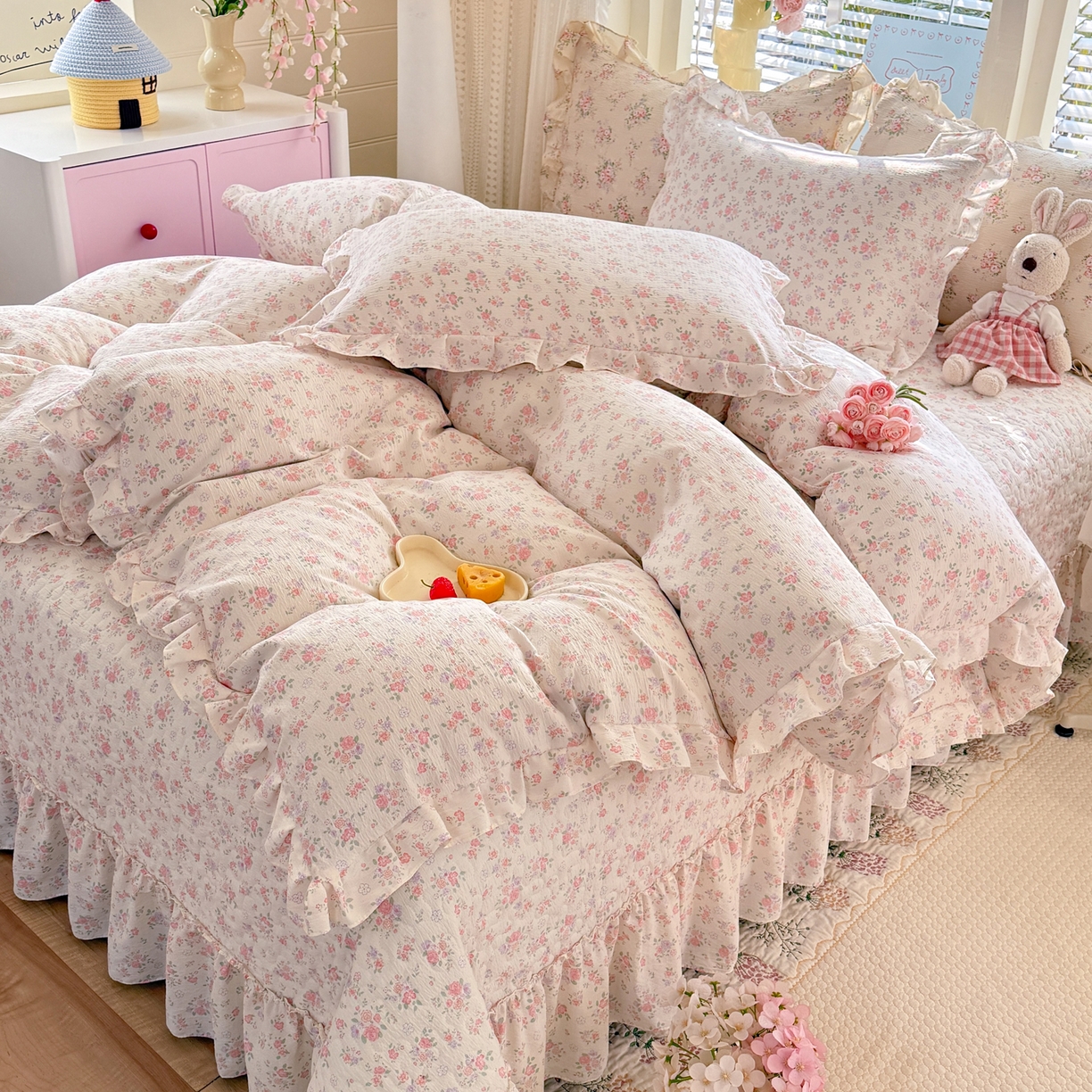 91家纺网 家纺一手货源 找家纺 （总）逸尚阁 2026新款韩版木棉床盖四件套