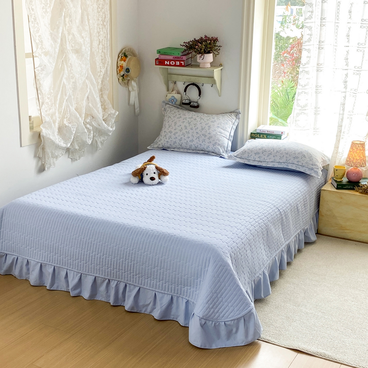 91家纺网 家纺一手货源 找家纺 富之航家纺 2026新款小清新床盖四件套 花田梦