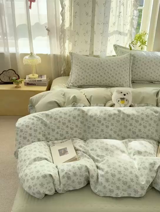 91家纺网 家纺一手货源 找家纺 富之航家纺 2026新款小清新床盖四件套 赫拉