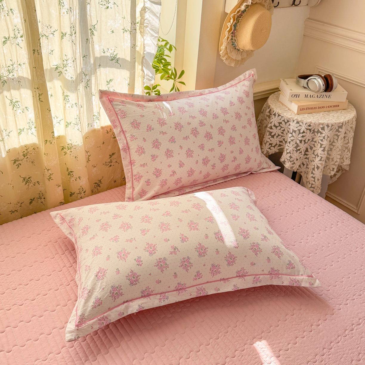 91家纺网 家纺一手货源 找家纺 富之航家纺 2026新款小清新床盖四件套 花颜