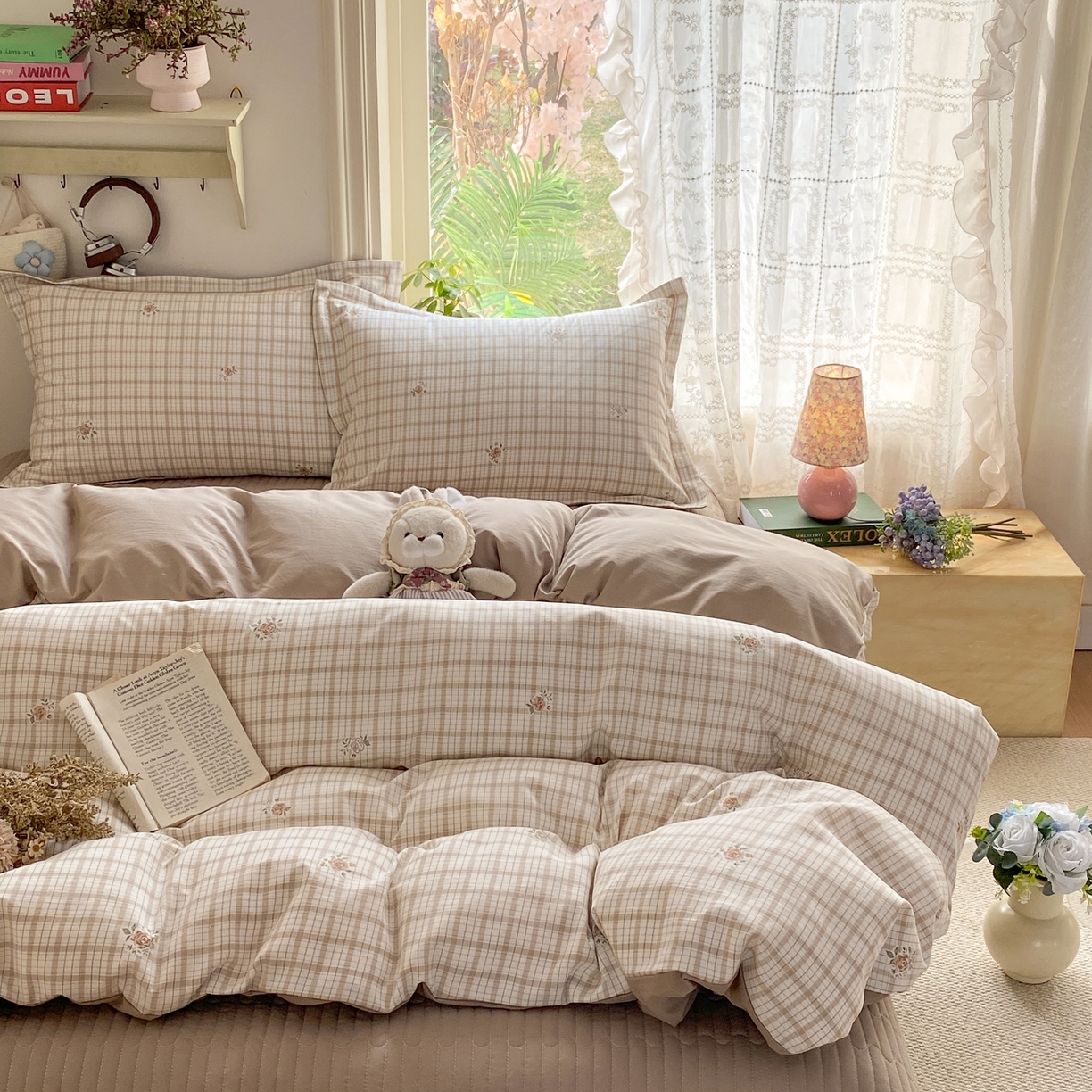 91家纺网 家纺一手货源 找家纺 富之航家纺 2026新款小清新床盖四件套 浪漫主义