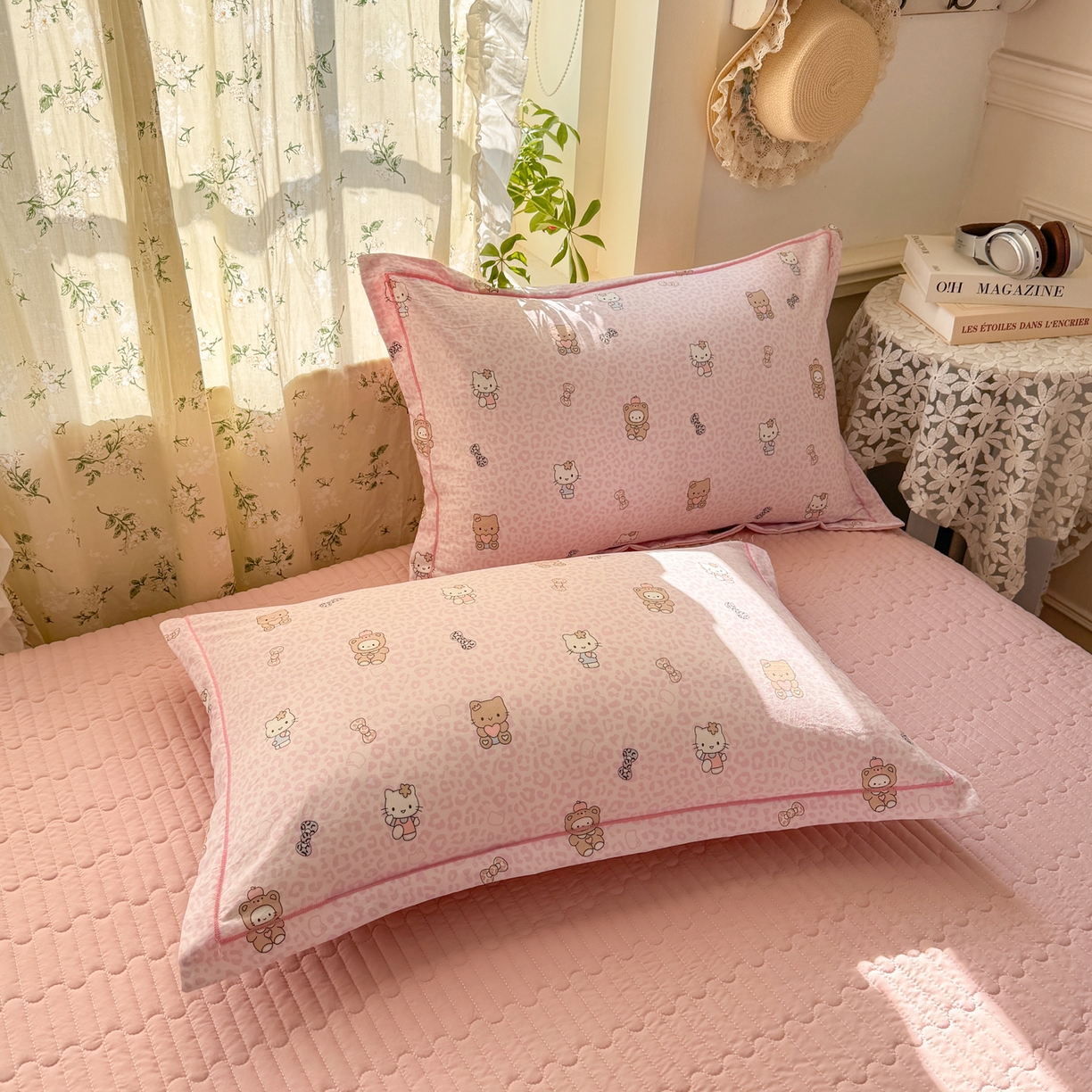 91家纺网 家纺一手货源 找家纺 富之航家纺 2026新款小清新床盖四件套 俏皮豹纹kt