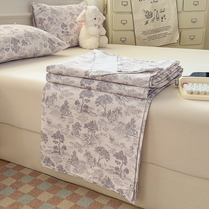 91家纺网 家纺一手货源 找家纺 爱彼家纺 2026新款细沙卡通原棉老粗布床单凉席床单三件套-新升级细沙 素林织棉