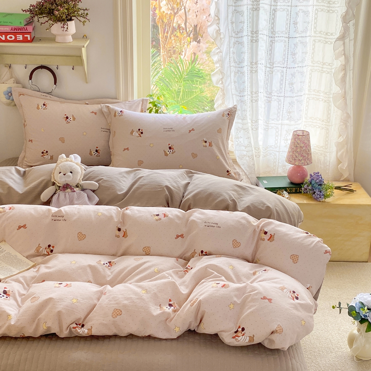 91家纺网 家纺一手货源 找家纺 富之航家纺 2026新款小清新床盖四件套 曲哆腊肠