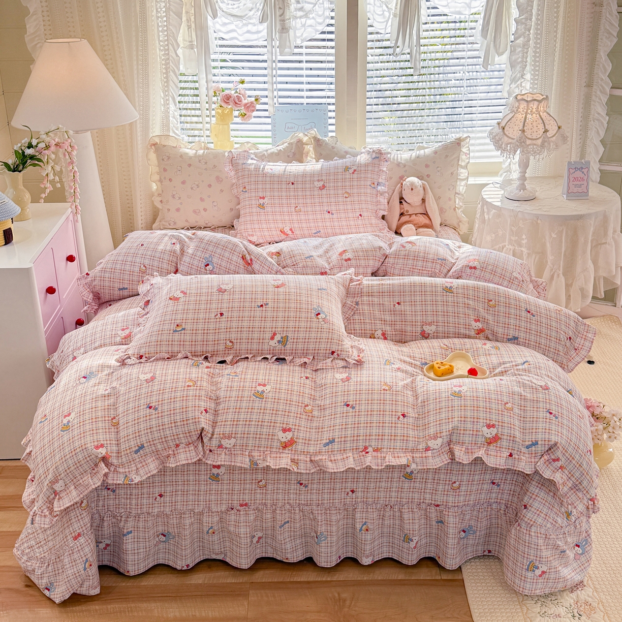 逸尚阁 2026新款韩版木棉床盖四件套 甜心kitty