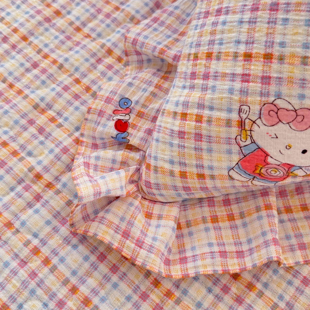 91家纺网 家纺一手货源 找家纺 逸尚阁 2026新款韩版木棉床盖四件套 甜心kitty